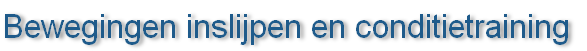 Bewegingen inslijpen en conditietraining